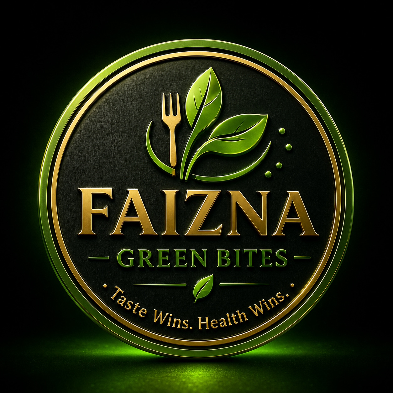 Faizna Green Bites logo — Taste Wins. Health Wins.